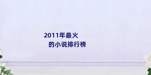 2011年最火的小说排行榜