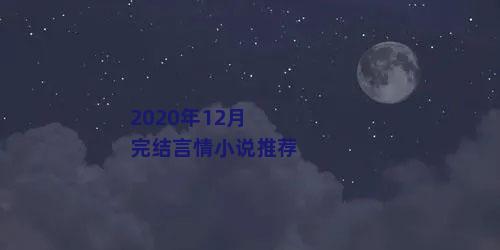 2020年12月完结言情小说推荐