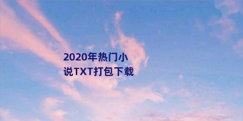 2020年热门小说TXT打包下载