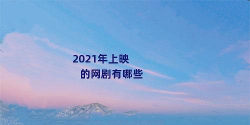 2021年上映的网剧有哪些