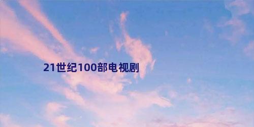 21世纪100部电视剧