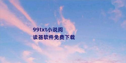 99txt小说阅读器软件免费下载