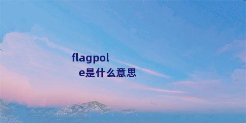 flagpole是什么意思