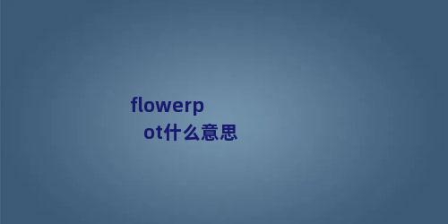 flowerpot什么意思