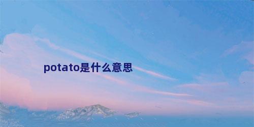 potato是什么意思