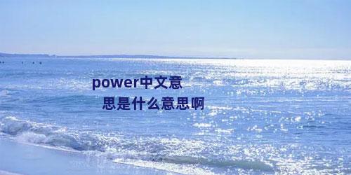 power中文意思是什么意思啊