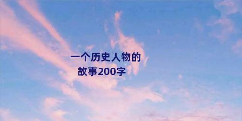 一个历史人物的故事200字