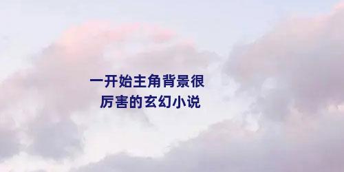 一开始主角背景很厉害的玄幻小说