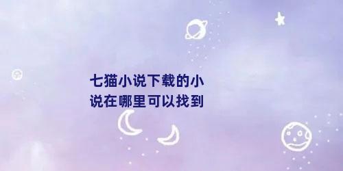 七猫小说下载的小说在哪里可以找到