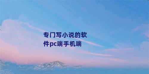 专门写小说的软件pc端手机端