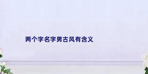 两个字名字男古风有含义