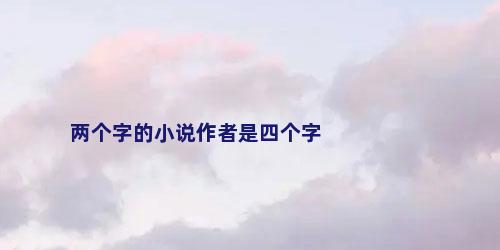 两个字的小说作者是四个字