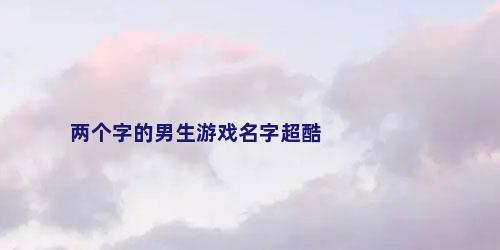 两个字的男生游戏名字超酷