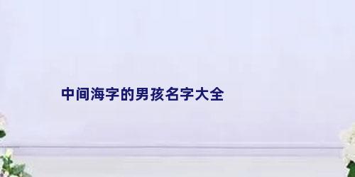 中间海字的男孩名字大全