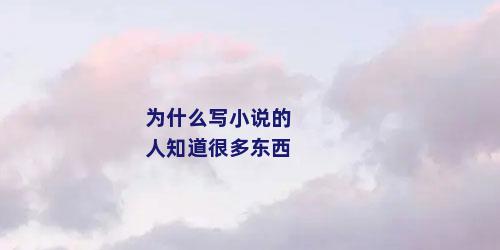 为什么写小说的人知道很多东西