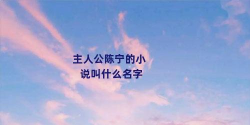 主人公陈宁的小说叫什么名字