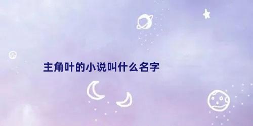 主角叶的小说叫什么名字