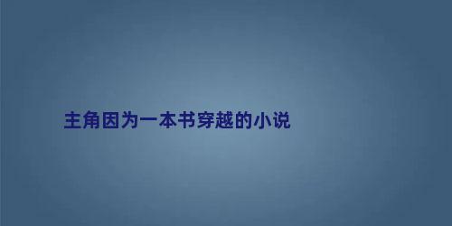 主角因为一本书穿越的小说