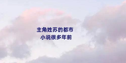 主角姓苏的都市小说很多年前