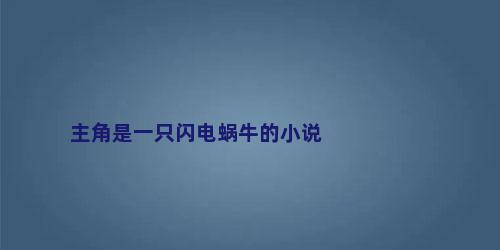 主角是一只闪电蜗牛的小说