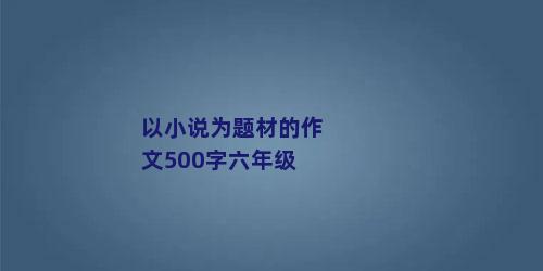 以小说为题材的作文500字六年级