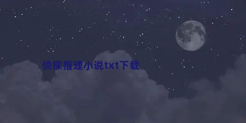 侦探推理小说txt下载