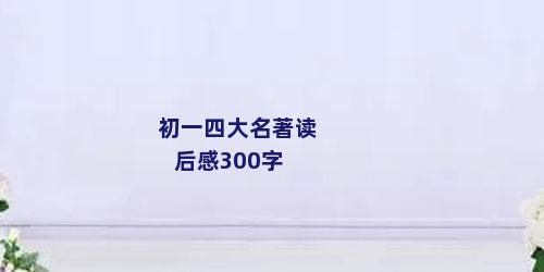 初一四大名著读后感300字