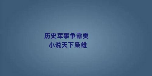 历史军事争霸类小说天下枭雄