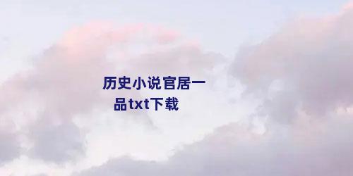 历史小说官居一品txt下载