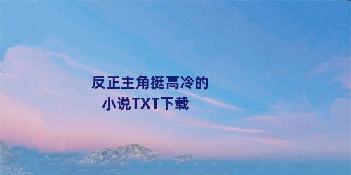 反正主角挺高冷的小说TXT下载