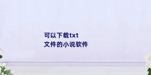 可以下载txt文件的小说软件