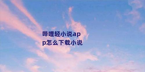 哔哩轻小说app怎么下载小说