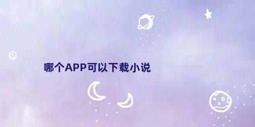 哪个APP可以下载小说