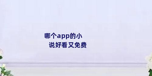 哪个app的小说好看又免费