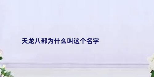 天龙八部为什么叫这个名字