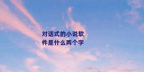 对话式的小说软件是什么两个字