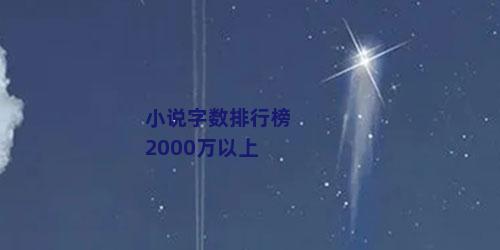 小说字数排行榜2000万以上