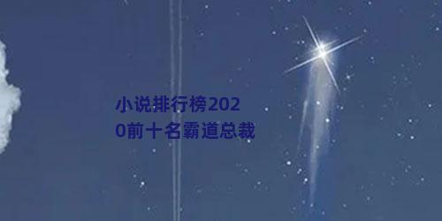 小说排行榜2020前十名霸道总裁