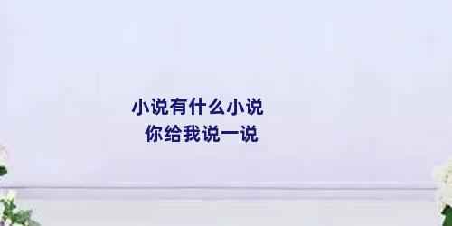 小说有什么小说你给我说一说