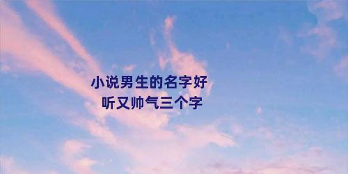 小说男生的名字好听又帅气三个字