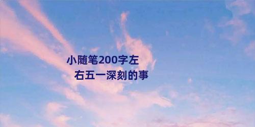 小随笔200字左右五一深刻的事