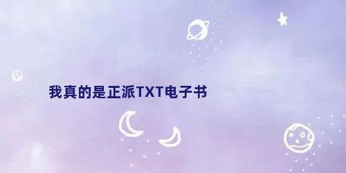 我真的是正派TXT电子书