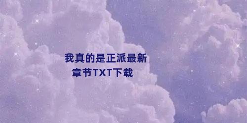 我真的是正派最新章节TXT下载