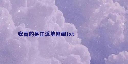 我真的是正派笔趣阁txt