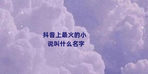 抖音上最火的小说叫什么名字