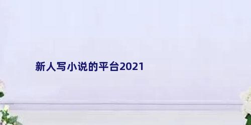 新人写小说的平台2021