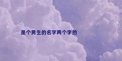 是个男生的名字两个字的