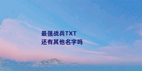 最强战兵TXT还有其他名字吗