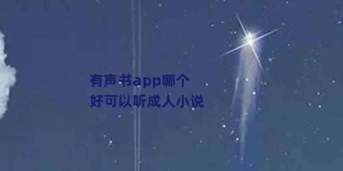 有声书app哪个好可以听成人小说