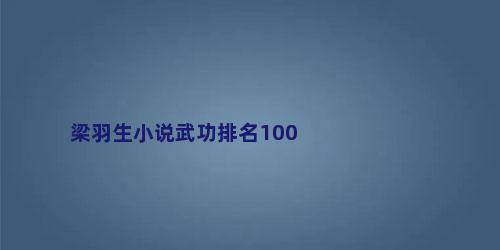 梁羽生小说武功排名100